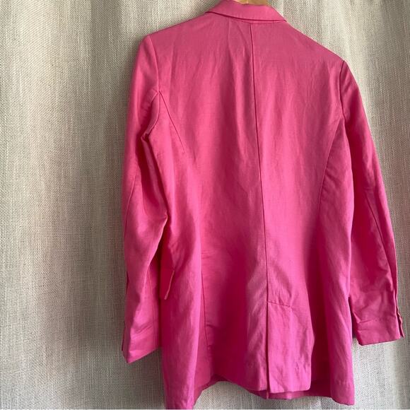 J. McLaughlin Vesta Linen Blend Blazer Persian Pink 10 (see description re flaw) - Picture 7 of 16